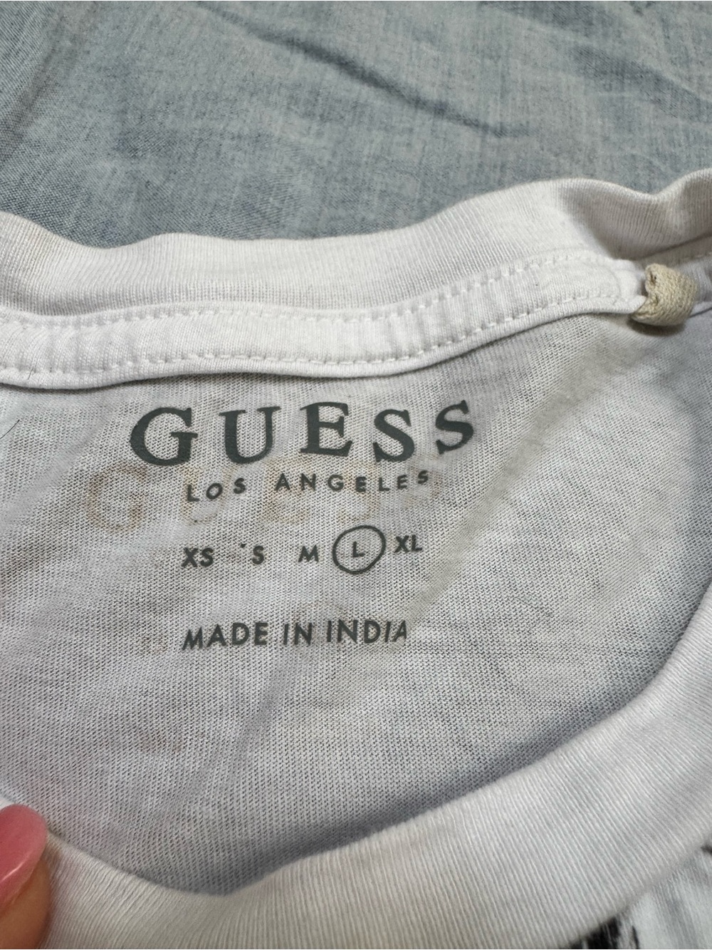 GUESS Los Angeles Graphic T Men’s L Y2K Streetwear All Over Print Cotton T - Picture 7 of 13